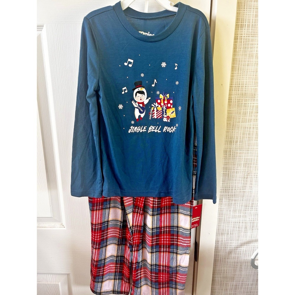 Christmas Pajamas Boys Size 6/7 Holiday Jammies For Your Families Plaid New! DDD